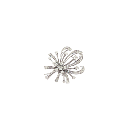 Broche Broche Fleur en Or gris & Diamants 58 Facettes ALGU16