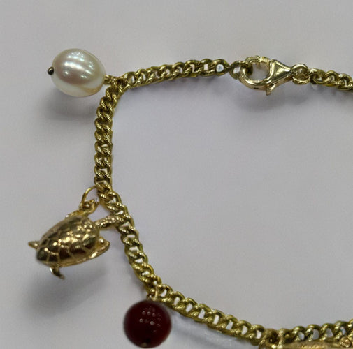 Pendentif Gourmette breloques Ferme or jaune 58 Facettes LP896/15