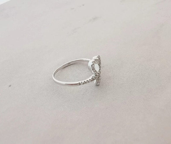 Bague 53 Bague Cœur en Or blanc & Diamants 58 Facettes AB 1067
