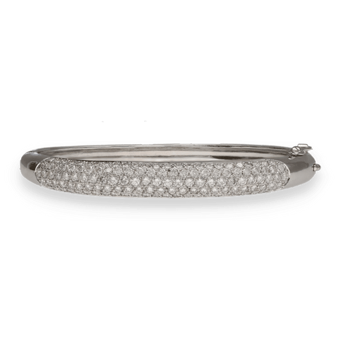 Bracelet Bracelet rigide ouvrant en or blanc serti de 5,0 Cts de diamants 58 Facettes