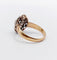 Bague marguerite victorienne or rose 18k diamant poire 0.60 carat (circa 1880)