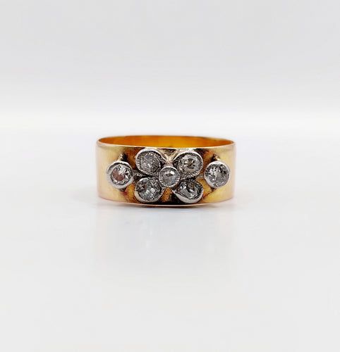 Bague 51.5 Bague jonc victorienne or rose 18k diamants taille ancienne (circa 1897) 58 Facettes A06142