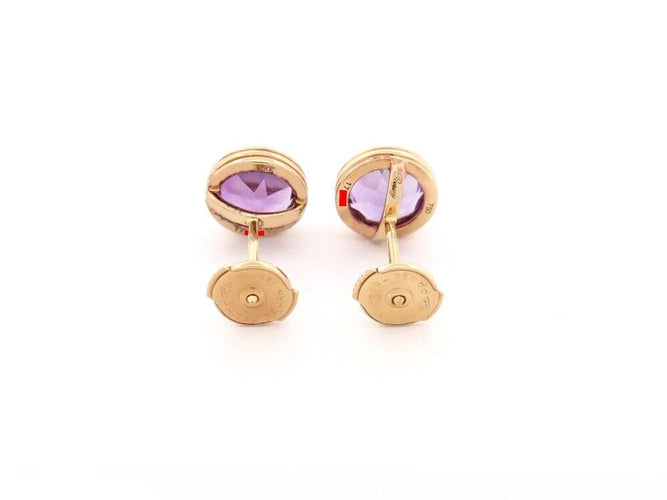 Boucles d'oreilles boucles d'oreilles POIRAY puces lolita amethyste or 18k  s 58 Facettes 266257