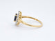 Bague 54 Bague entourage en or jaune avec saphir et diamants 58 Facettes 2273