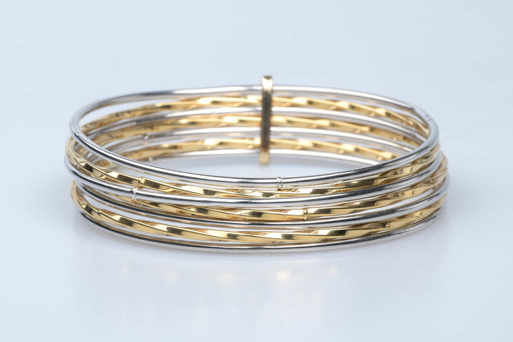 Bracelet Bracelet semainier en or blanc et jaune 58 Facettes brsemainier-105