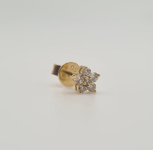 Boucles d'oreilles Boucles d’oreilles fleurs or jaune serties de diamants 58 Facettes