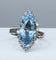 Bague Bague en or blanc 18 carats, aigue marine et 18 diamants 58 Facettes AB389