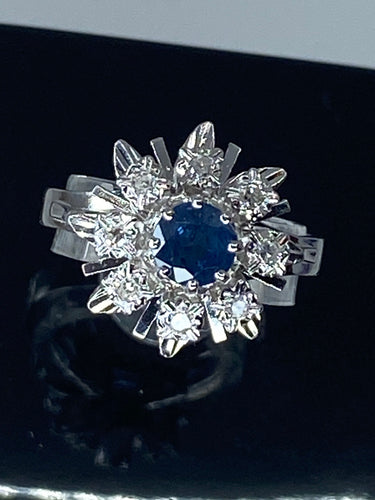 Bague 50 Bague de fiançailles en or, saphir, diamants 58 Facettes