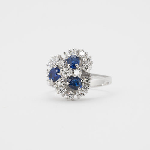Bague Bague saphirs et diamants 58 Facettes