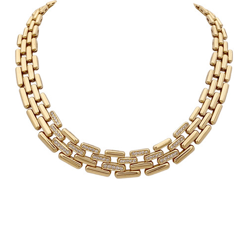Collier Collier Fred maillons articulés, or jaune, diamants. 58 Facettes 34721