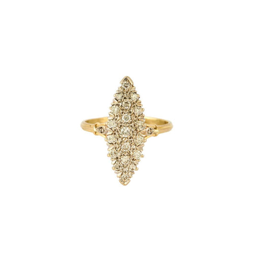 Bague 63 Bague Marquise or jaune et diamants 58 Facettes ANG0447