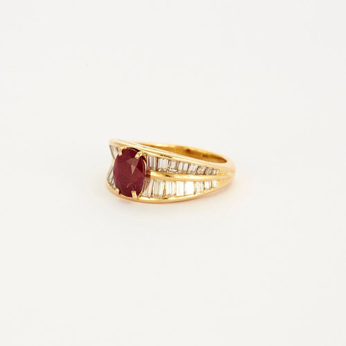 Bague 51 Bague La Protégée or jaune et rubis 58 Facettes LP780
