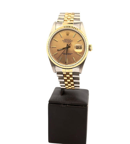 Montre Rolex homme oyster perpetual datejust or et acier 58 Facettes