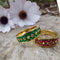 Bague 51 HENRI MARTIN (attribué à) Bague jonc émeraudes et or jaune 58 Facettes 5