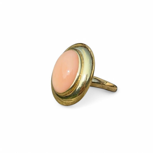 Bague 53 Bague Corail peau d'ange en or jaune 18 carats 58 Facettes 353