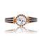 Bague 56 Bague solitaire ancienne diamant et émail noir 58 Facettes 24-192