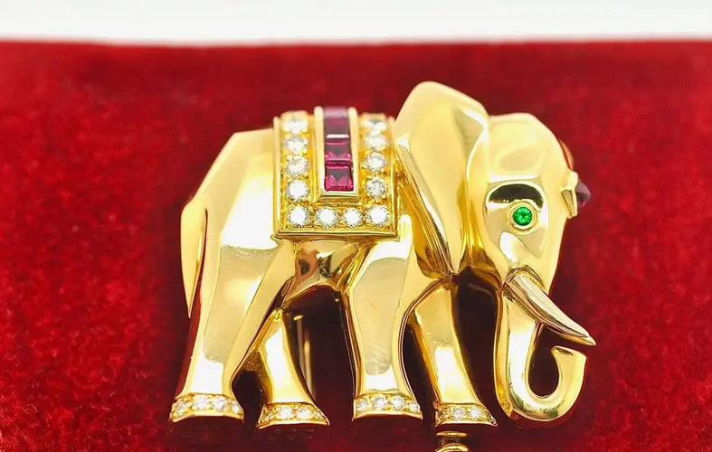 Broche Spilla Cartier a forma di elefante 58 Facettes