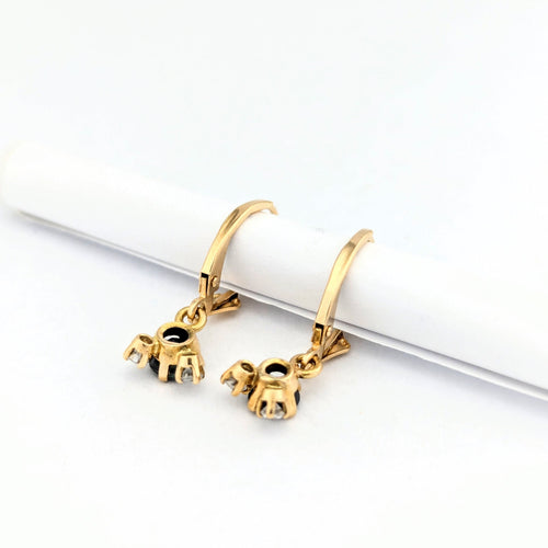 Boucles d'oreilles Boucles d'oreilles or jaune diamants saphir 58 Facettes 31232