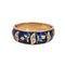 Bague 52.5 Bague vintage en or jaune 18 carats avec fleur en émail et diamants 58 Facettes G13900