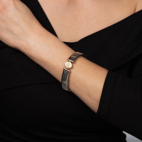 BULGARI - Vintage 90s Tubogas rose gold and diamond bracelet 58 Facettes G14203