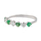 Bague 53 Bague Demi alliance Or blanc Emeraude 58 Facettes 3282602CN