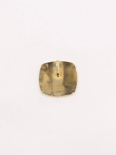 Pendentif Médaille amour Augis carrée Plus qu'hier moins que demain or jaune diamant rubis 58 Facettes J473