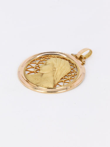 Pendentif DROPSY Médaille vintage Vierge de profil or jaune 58 Facettes 1102.4