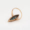 Bague Bague navette victorienne antique en or jaune et diamants turquoise 58 Facettes G14020