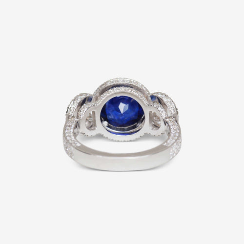 Bague 53 Bague en or blanc avec saphir 58 Facettes 22638
