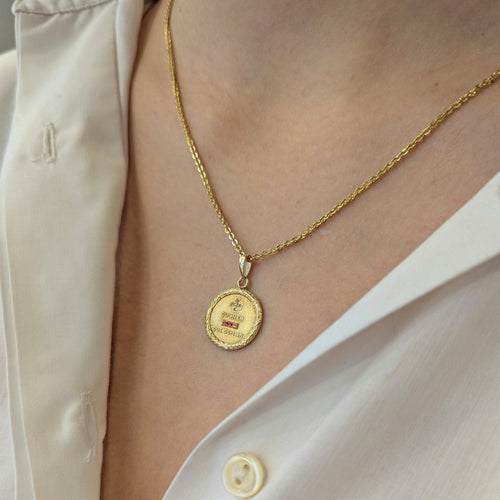 Pendentif Pendentif Augis en or jaune diamant et rubis 58 Facettes 33378
