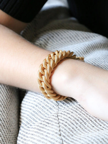 Bracelet Bracelet vintage maille tressée or jaune 58 Facettes J226