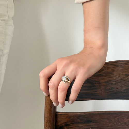 Bague 51 Bague Panthère n°106｜Or et saphirs 58 Facettes