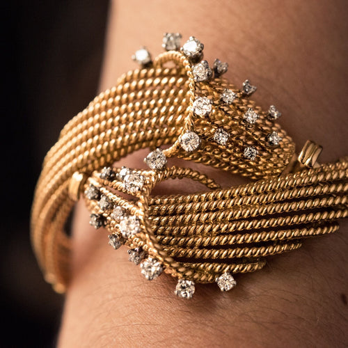 Bracelet Bracelet fils d'or et diamants 58 Facettes 19-623