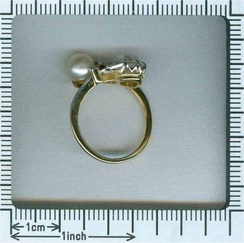 Bague 49 Bague vintage Belle Époque en diamant et perle 58 Facettes 21208-0556