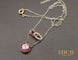 Collier Collier pendentif Art Déco diamant, rubis calibrés 58 Facettes A10447