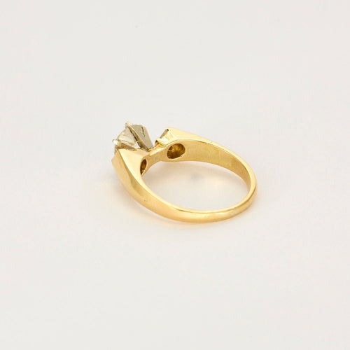 Bague 58 Solitaire or jaune et gris, diamants 58 Facettes BEA3349