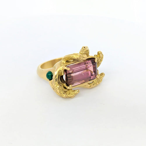 Bague 48 Bague motif Animalier or jaune et tourmaline 58 Facettes 27300