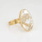 Bague Bague vintage en or jaune 18 carats avec diamants et cristal de roche, taille 7 58 Facettes G13575