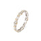 Bague 53.5 Bague d'éternité en or blanc à facettes mixtes 58 Facettes G14160