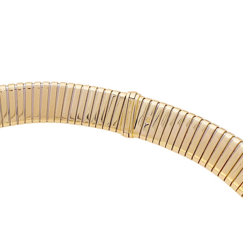Collier Collier Bulgari vintage, "Tubogas", or jaune, acier. 58 Facettes 34085