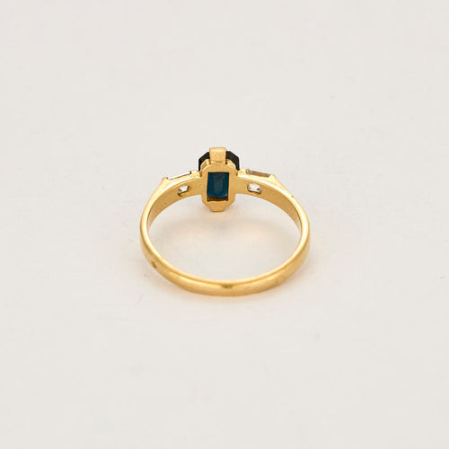 Bague 53,5 Bague or jaune, saphir et diamants 58 Facettes DRE1557