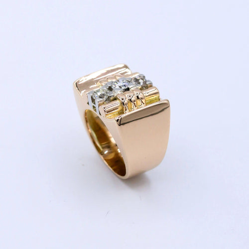 Bague Bague Tank Or Rose Diamants 58 Facettes A11038