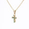 Collier Petite croix or jaune émeraudes 58 Facettes 24-328A