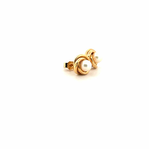 Boucles d'oreilles Puces d'oreilles or jaune 18k & Perle 58 Facettes A4BO-GS33759-2