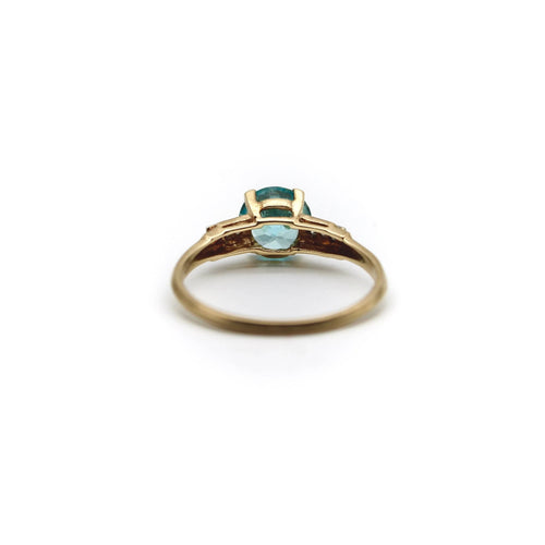 Bague 52.5 Bague solitaire art déco dorée zircon et diamant 58 Facettes
