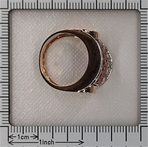 Bague 55 Bague vintage en or, rubis et diamants années 1950 58 Facettes 24247-0015