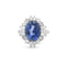 Bague Bague en or blanc avec saphir de Birmanie sans chaleur et diamants 58 Facettes