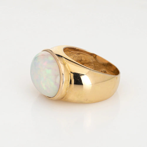 Bague 61 Bague opale éthiopienne 10 carats, chevalière est-ouest 58 Facettes G13202