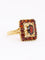 Bague vintage or jaune grenats