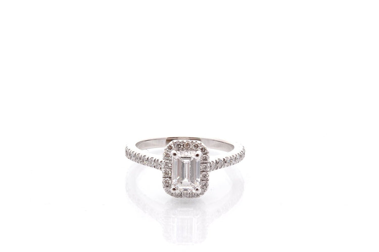 Bague 49 Bague diamant de taille émeraude 0,79ct D/VS2 58 Facettes 27040